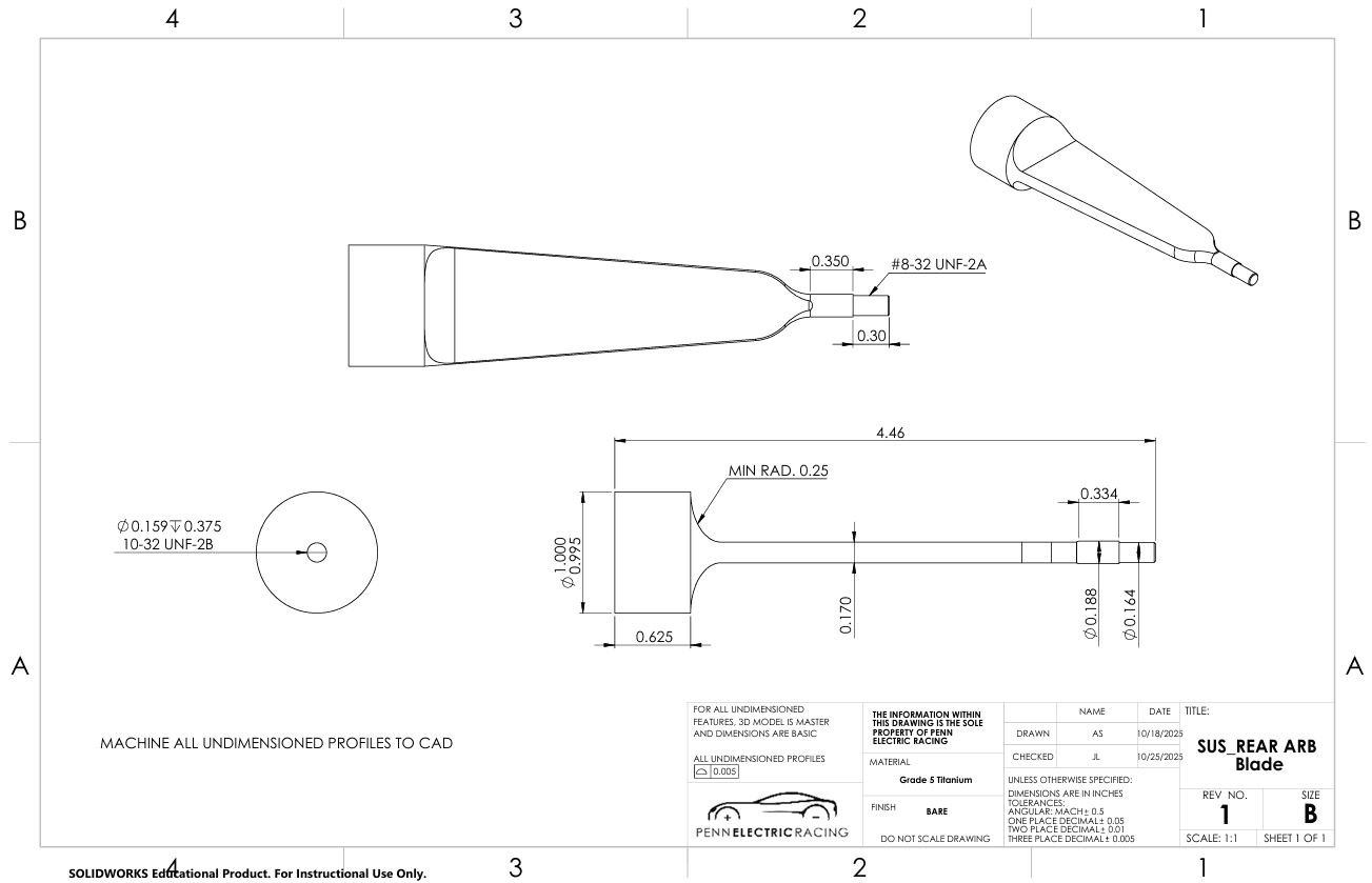 Anti-Roll Bars Drawing